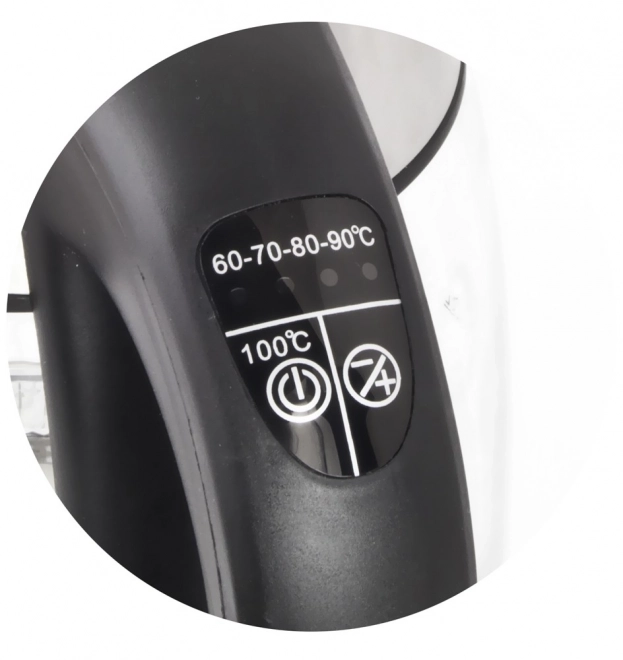 Waterkoker Seine 1,7 l van zwart glas met LED-verlichting en temperatuurregeling