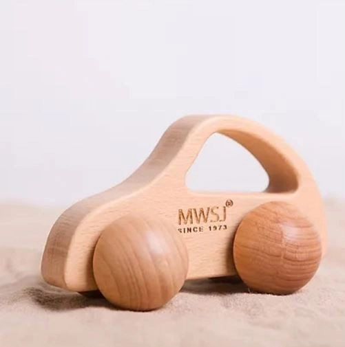 Houten raceautootje voor vastpakken