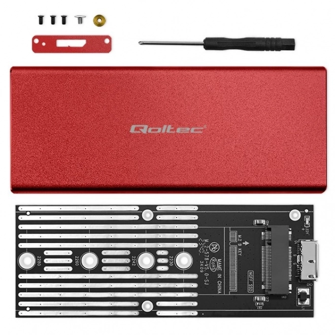 Kast | Behuizing voor schijf M.2 SSD | SATA | NGFF | USB 3.0 | Superspeed 5Gb/s | 2TB | Rode kleur