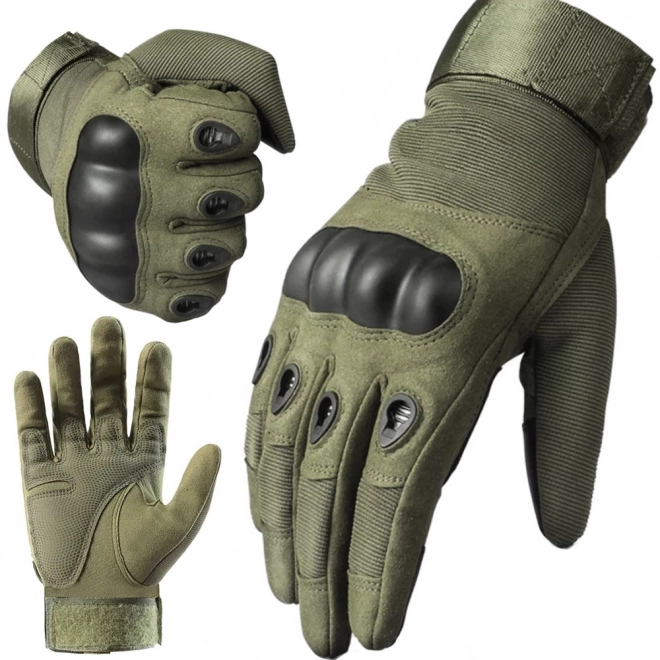 Tactische militaire handschoenen met knokkelbescherming groen XL
