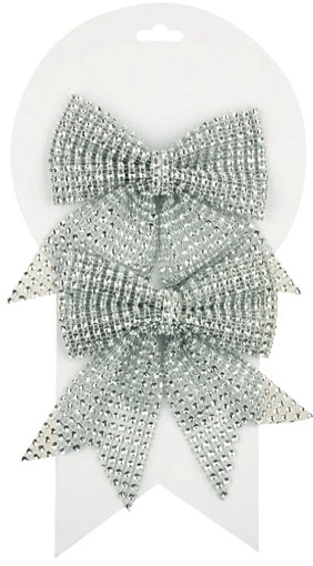 Kerststrik met steentjes zilver