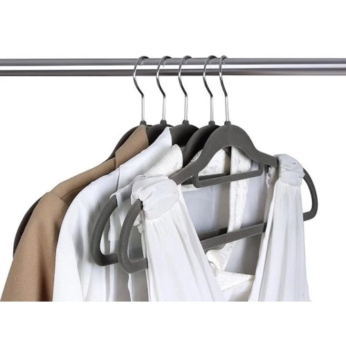 Set van 20 grijze fluwelen hangers Ruhhy