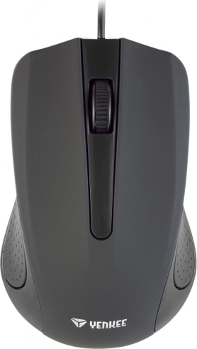 Bedrade USB-muis met rubberen oppervlak, 3 knoppen