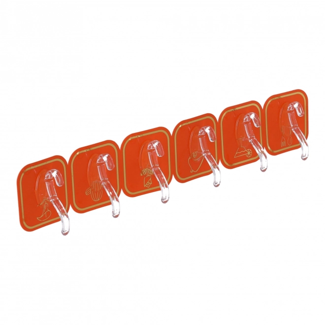 Zelfklevende haken 6 stuks - oranje