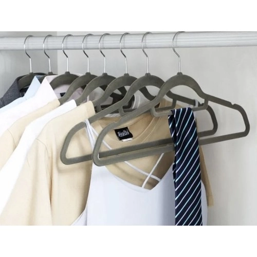 Set van 20 grijze fluwelen hangers Ruhhy
