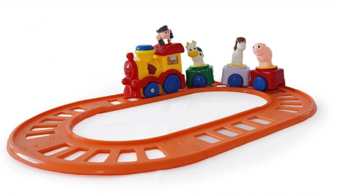 Kindertreintje met melodie en bewegende figuren