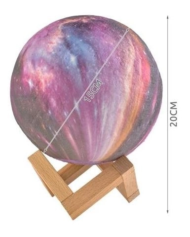 Nachtlamp GALAXY 3D met gekleurd RGB-verlichting + afstandsbediening