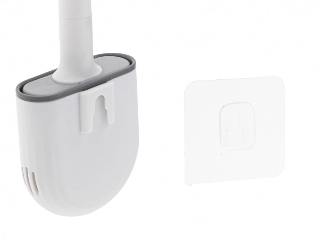 Witte siliconen WC-borstel met houder