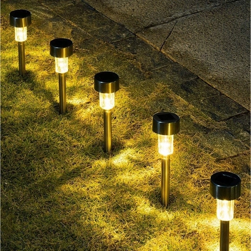 Zonne-LED Tuinlampen - set van 10, insteekbaar, waterdicht, warm wit licht
