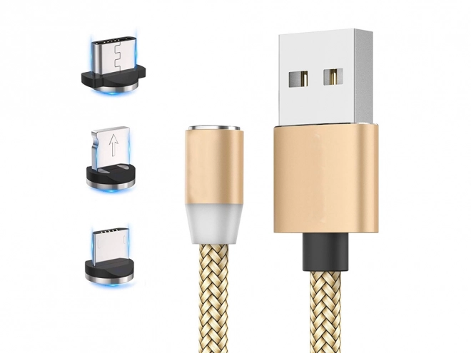 Magnetische oplaadkabel 3in1 micro USB, type-c en lightning, 1m