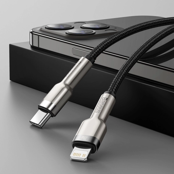 Baseus USB-C naar Lightning kabel Cafule 20W, 2m zwart