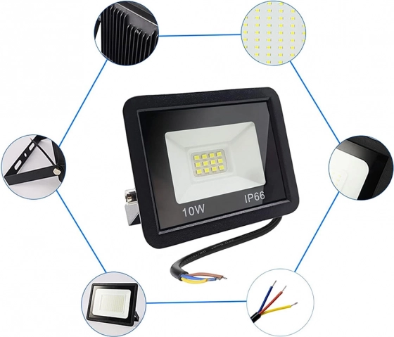 Buitenzijde LED halogeen schijnwerper 10W 6000K waterdicht