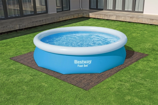 Schuim onderlegger voor tuinzwembad 50 x 50 cm Bestway houtimitatie - 12 stuks