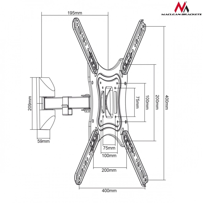 TV-houder MC-758 13-55 inch 30 kg zwart