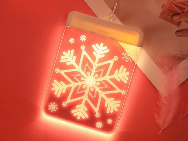 Kerst-LED glas-in-loodlamp voor het raam