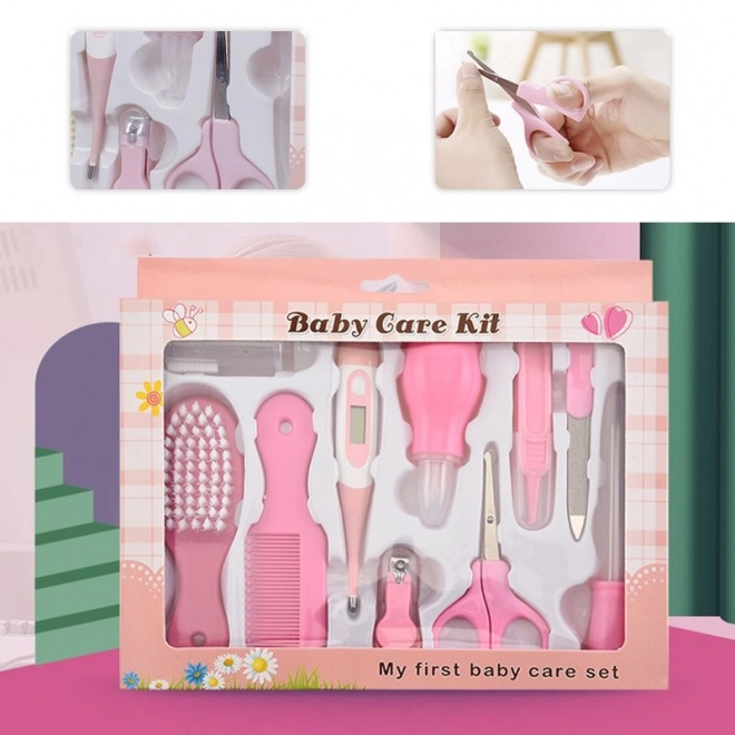 Babykleuren verzorgingsset 10 items - roze