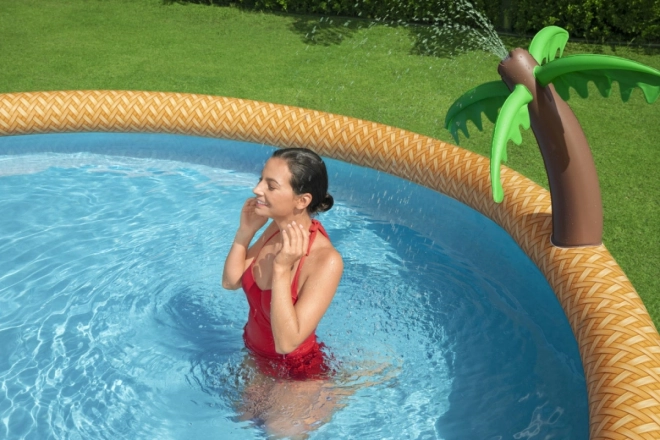 Opblaasbaar zwembad met tropische sproeier Bestway 457 x 84 cm
