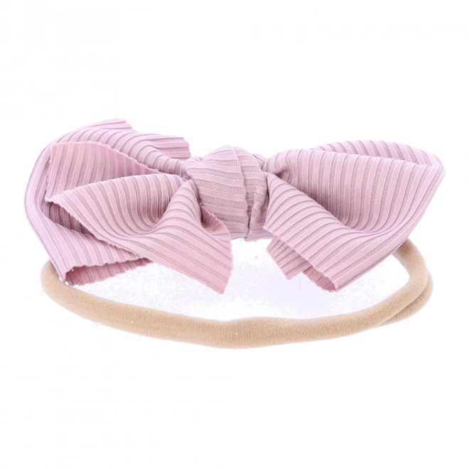 Baby hoofdband met strik - vuilroze