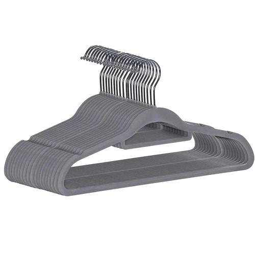 Set van 20 grijze fluwelen hangers Ruhhy