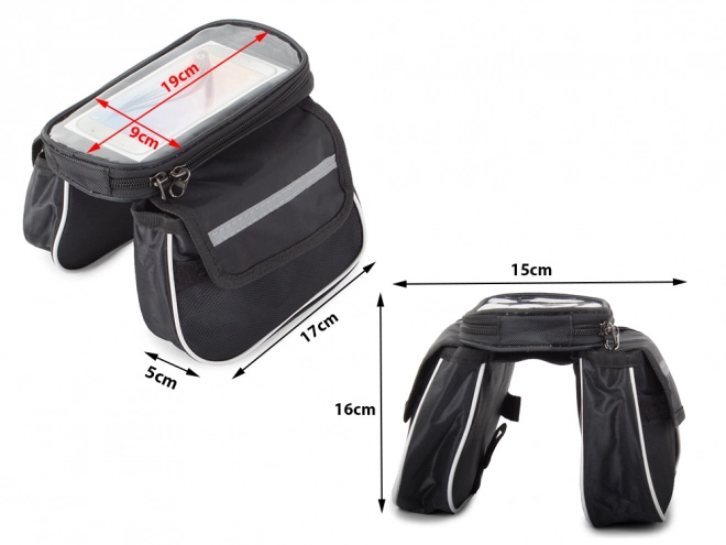 Fietskader tas met telefoonhoesje