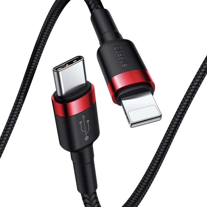 Kabel Baseus Cafule USB-C naar Lightning 18W rood-zwart