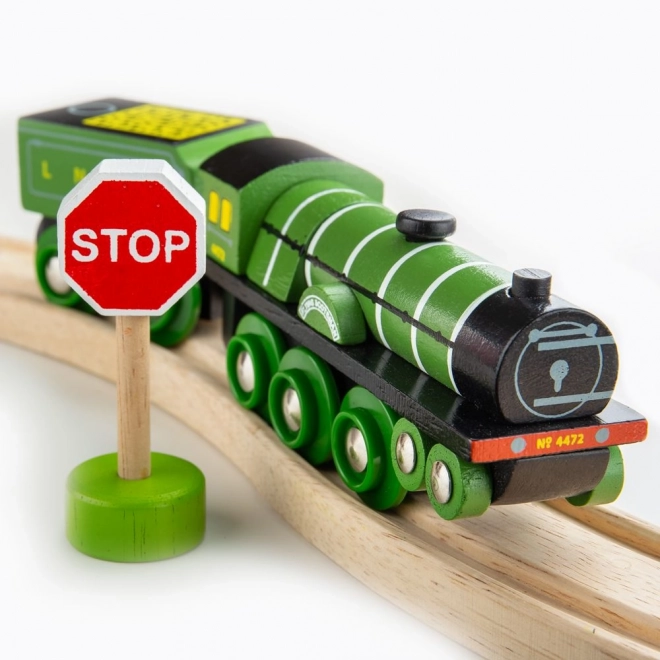 Houten locomotief Flying Scotsman - replica