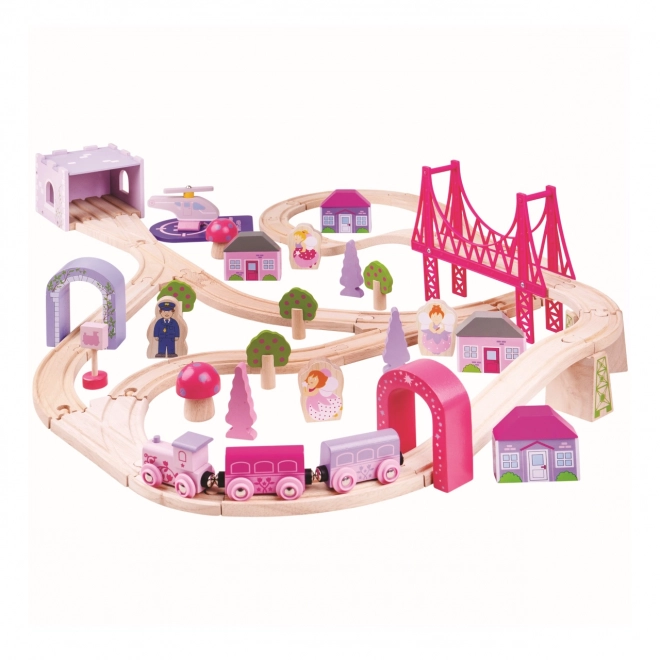 Bigjigs Rail Houten grote prinsessenspoorbaan
