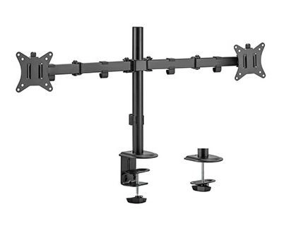 Tafel verstelbare arm voor twee monitoren, maximaal 32 inch, 9 kg