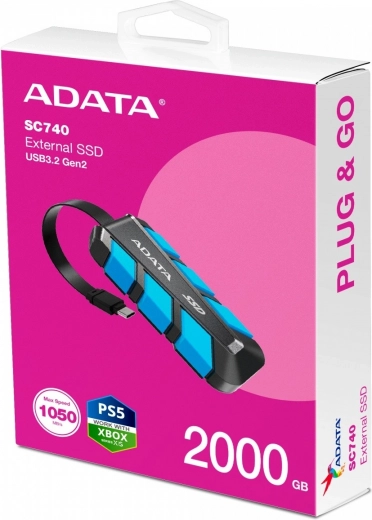 Snelheden tot 1050/1000 MB/s met USB 3.2 Gen 2