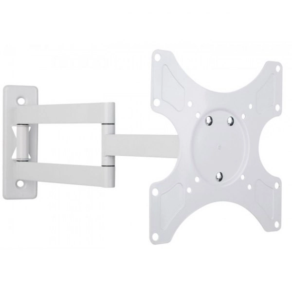 Wandhouder voor LCD/LED 19-37 inch, dubbele arm, verstelbaar, wit
