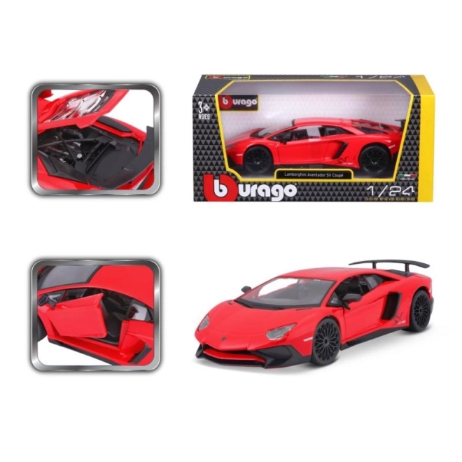 Metalen model Bburago Lamborghini Aventador rood 1:24