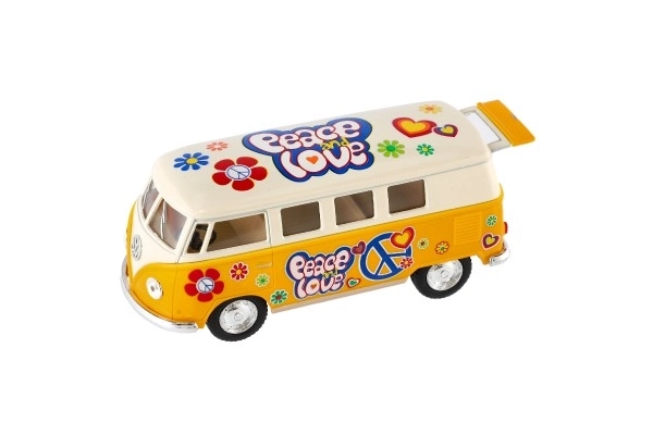 Bus Kinsmart VW Klassiek metaal/plastic 13 cm met terugtrek