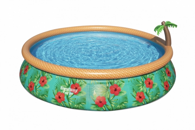 Opblaasbaar zwembad met tropische sproeier Bestway 457 x 84 cm