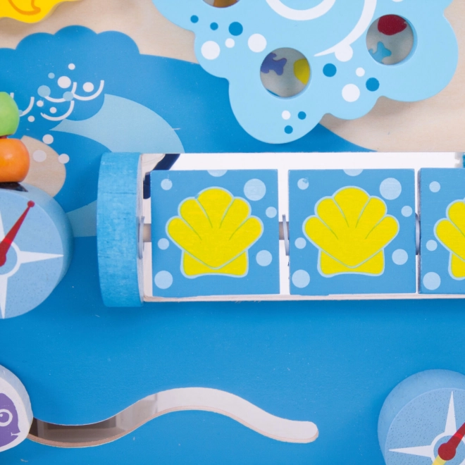 Bigjigs Baby Houten motorische plaat zee