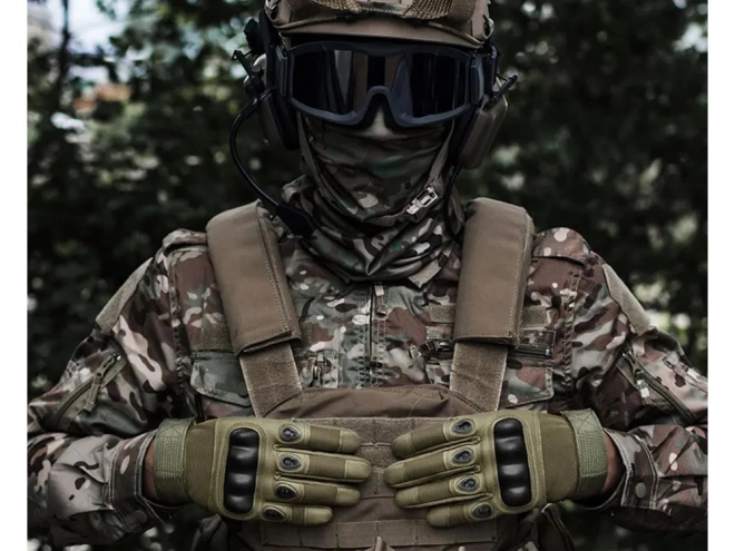 Tactische militaire handschoenen met knokkelbescherming groen XL