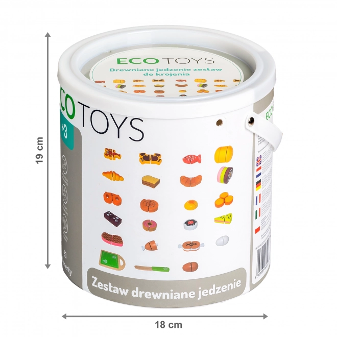 Houten etenswaren om te snijden 23 stukken ECOTOYS