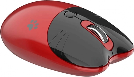 Draadloze muis in de vorm van een kat MOFII M3DM rood en zwart