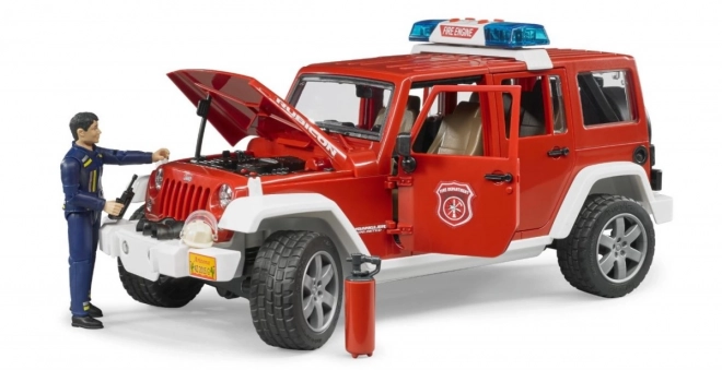 Bruder Rode Brandweer JEEP WRANGLER met figuur en accessoires