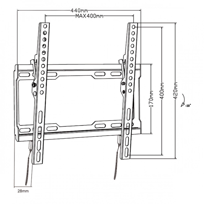 Houder voor TV 32-70'' 45kg MC-412 VESA 400x400
