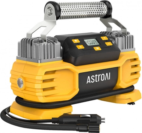 Dubbele compressor ASTROAI AIRUN T2 160 PSI voor zware banden