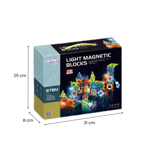 Lichtgevende magnetische knikkerbaan 75 stuks