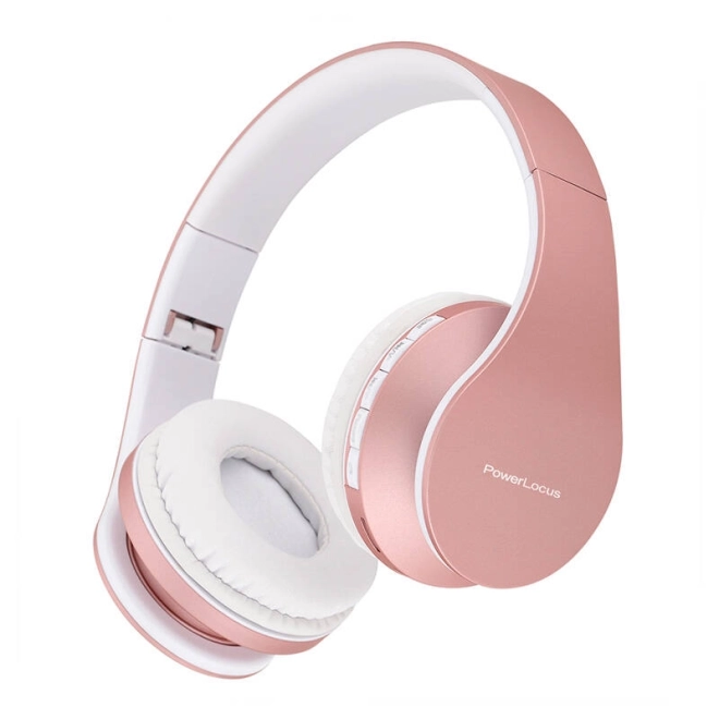 Draadloze koptelefoon PowerLocus P1 roze goud
