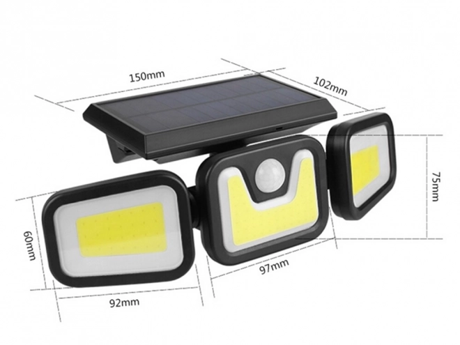 Zonne straatlamp met bewegingssensor en afstandsbediening