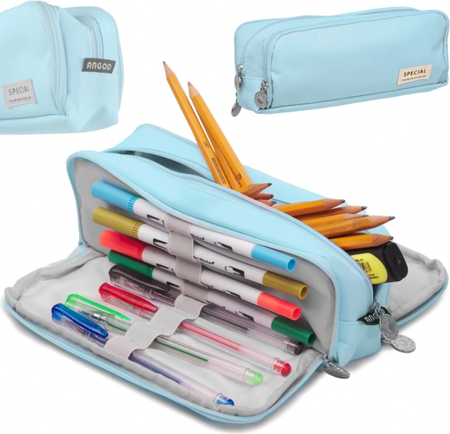 Schooletui met drie compartimenten 3-in-1 – Blauw