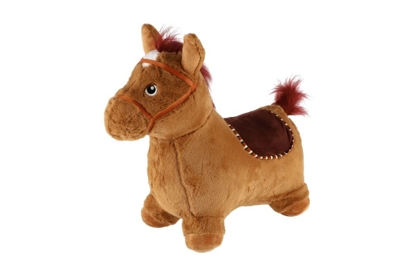 Hobbelpaard bruin pluche paard met effecten
