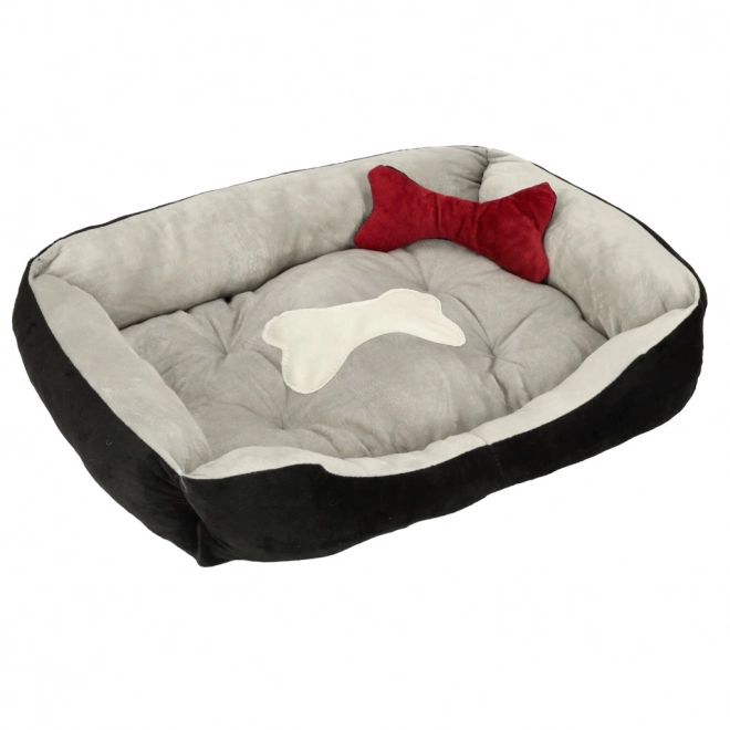 Honden- en kattenbed zwart en grijs