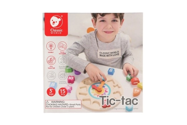 Houten educatieve klok