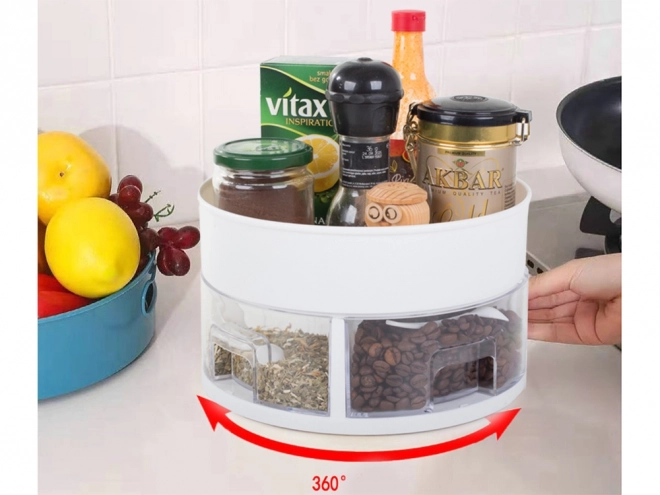Draaibare organiser voor container in keukenkast
