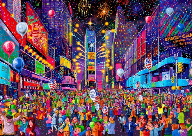 Stralend Times Square-motief voor Oud en Nieuw