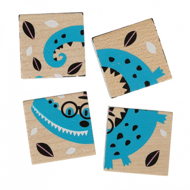 CUBIKA 15429 Vrolijke Dierenvriendjes - 4 stapelblokken met plaatjes